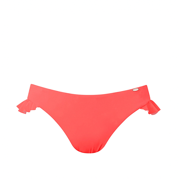 Coral  Bikini Bottoms with Ruffles